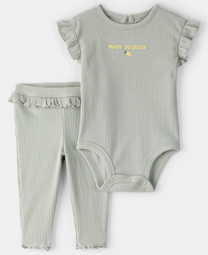 Carter's Baby Girls' Main Squeeze Bodysuit and Pants, 2-Piece Set