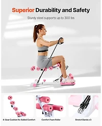 Mecale Deep Squat Machine, Adjustable Glutes Trainer with Resistance Bands and Folding Design for Home Leg and Core Workouts