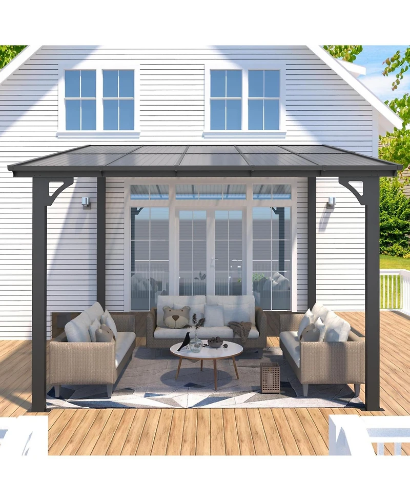 Aecojoy 10'x8' Wall Mounted Gazebos Pergola