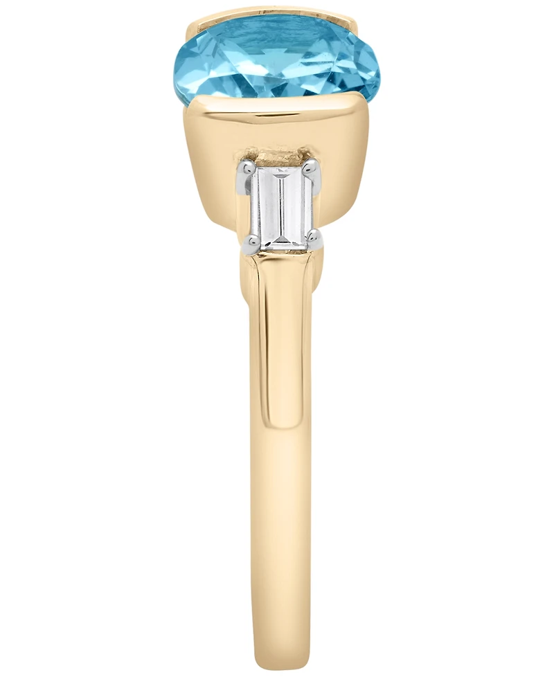 Macy's Blue Topaz (2-1/5 ct. t.w.) and White Topaz (1/5 ct. t.w.) Ring in 14k Yellow Gold