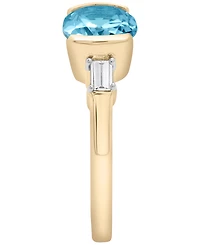 Macy's Blue Topaz (2-1/5 ct. t.w.) and White Topaz (1/5 ct. t.w.) Ring in 14k Yellow Gold