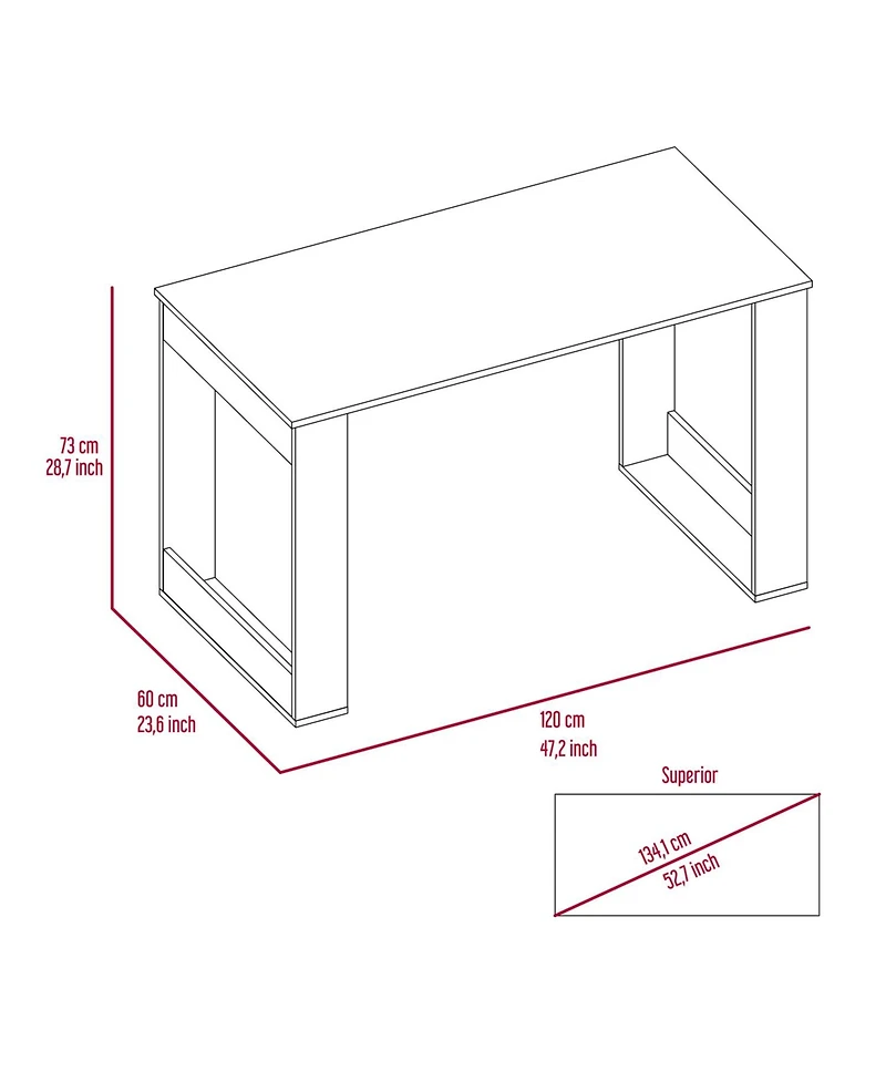 Streamdale Furniture Lacey Rectangle Computer Desk Smokey Oak