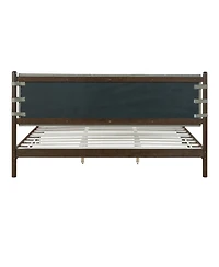 Streamdale Furniture Modern King Bed Frame Set with 2 Nightstands, Light Gray Wood Platform Bed