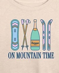 Hybrid Apparel Plus On Mountain Time Word Art Pullover T-shirt