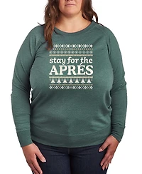 Hybrid Apparel Plus Stay For The Apres Word Art Long sleeve T-shirt