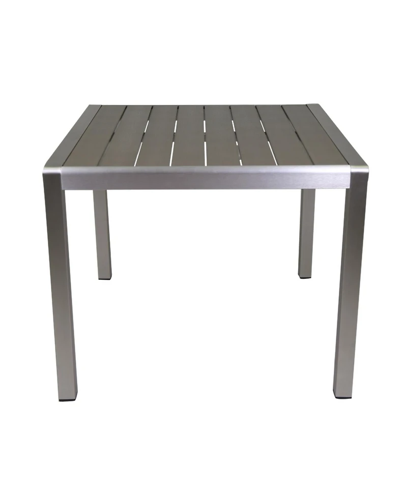 Streamdale Furniture Outdoor Dining Table: Square Gray Faux Wood, 35"
