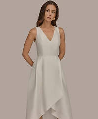 Donna Karan New York Women's Sleeveless Asymmetrical V-Neck Ball Gown