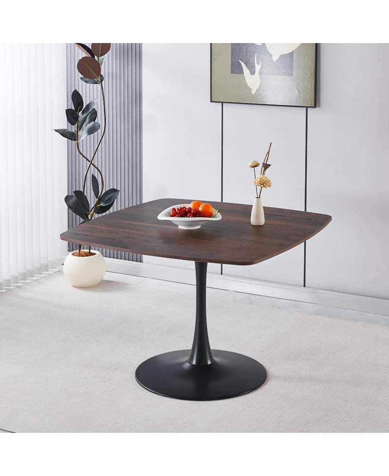 Streamdale Furniture 42" Mid-Century Modern Tulip Dining Table with Metal Base