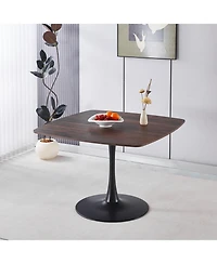 Streamdale Furniture 42" Mid-Century Modern Tulip Dining Table with Metal Base