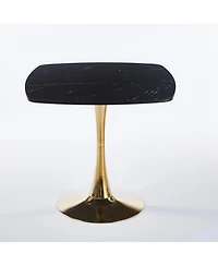 Streamdale Furniture Square Dining Table 31.5", Mid-Century Modern Kitchen Table, Black/Gold Base