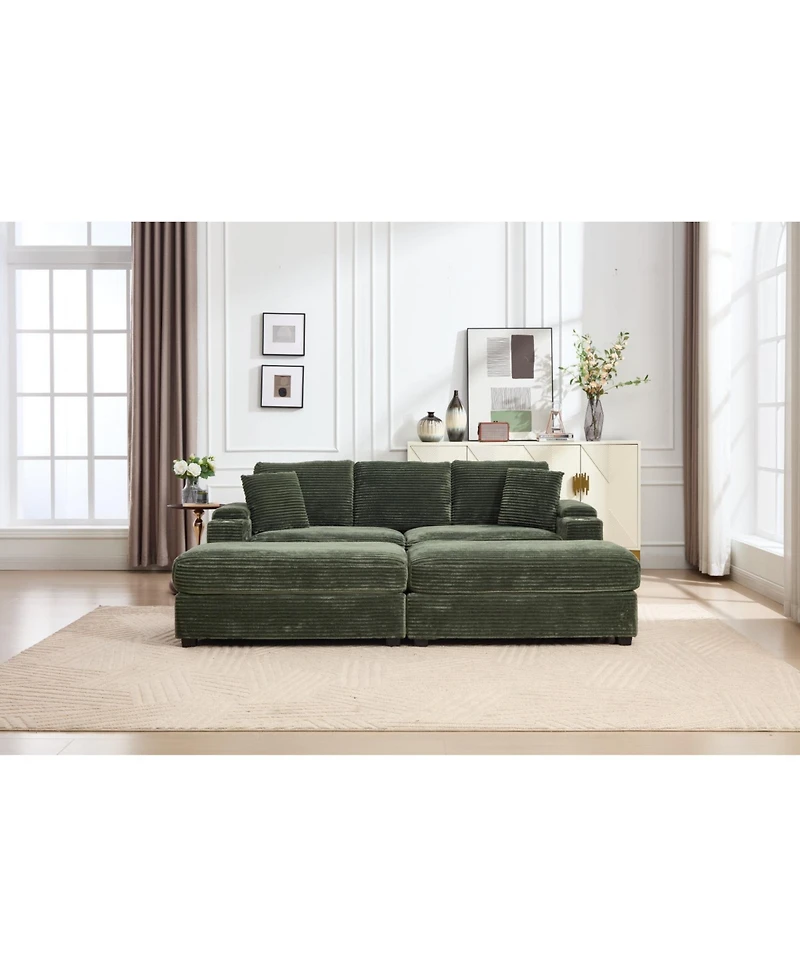Streamdale Modular Sectional Sofa Bed Set - Green