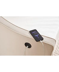 Streamdale Furniture Twin Upholstered Daybed with Trundle, Usb, Pockets, Velvet