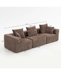 Streamdale Oversized Modular Deep-Seat Sofa, 3-Piece Sectional Couch
