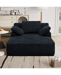 Streamdale Furniture 51" Fluffy Plush Corduroy Sleeper Couch - Deep Seat Reading Chair