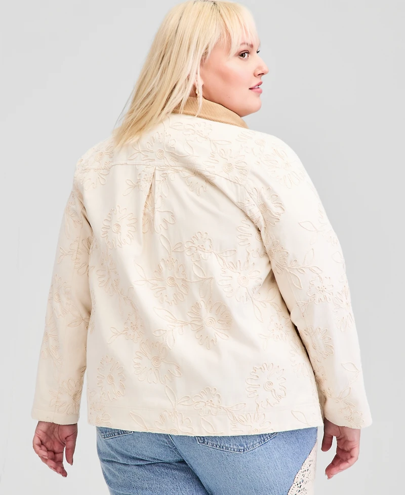 And Now This Trendy Plus Soutache Zip-Front Jacket, Macy's Exclusive