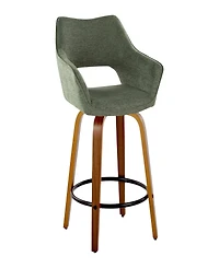 Lumisource Fabric Mustang Contemporary Fixed-Height Counter Stool, Set of 2