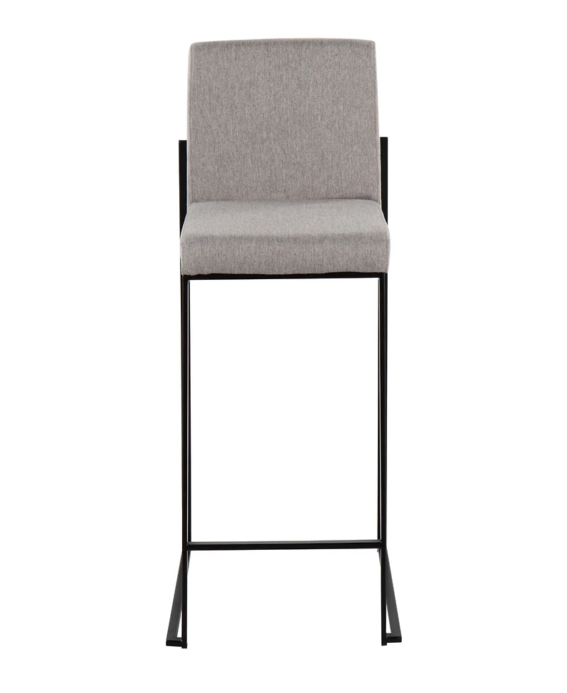 Lumisource Fabric Fuji Contemporary High Back Counter Stool, Set of 3