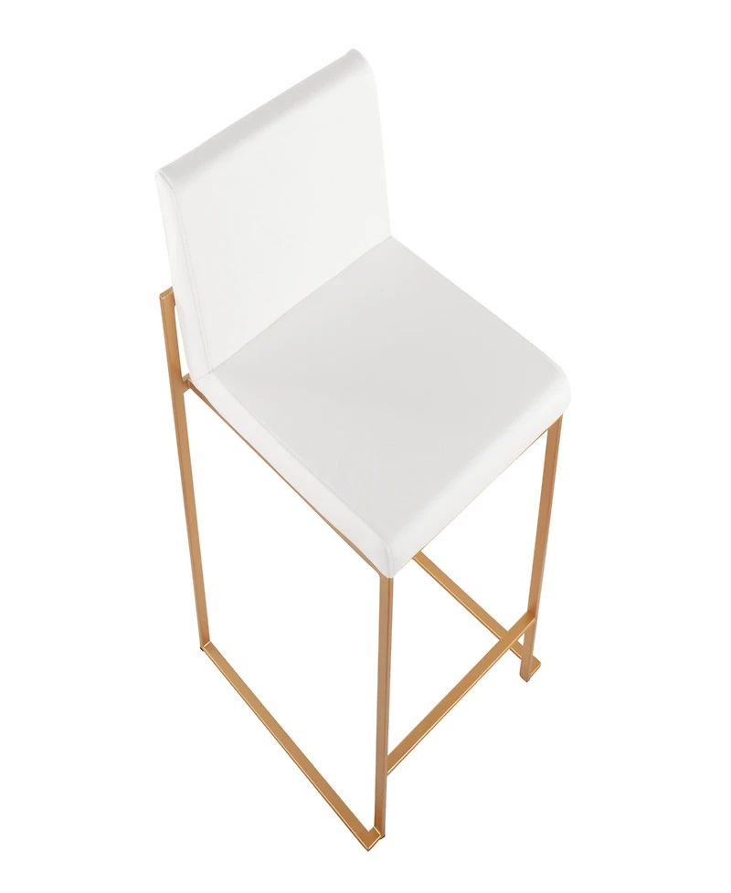 Lumisource Fabric Fuji Contemporary High Back Counter Stool, Set of 3