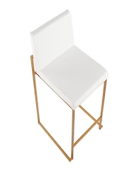 Lumisource Fabric Fuji Contemporary High Back Counter Stool, Set of 3