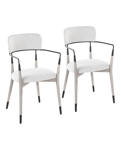 Lumisource Fabric Savannah Contemporary Dining Chair, Set of 2