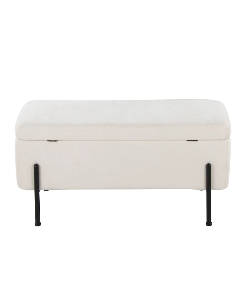 Lumisource 17.25" Fabric Daniella Contemporary Storage Bench