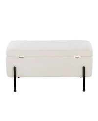 Lumisource 17.25" Fabric Daniella Contemporary Storage Bench