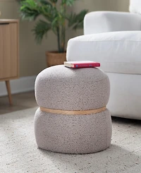 Lumisource 13.5" Fabric Cinch Contemporary Pouf Ottoman