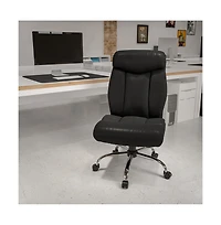 Emma+Oliver 400 lb. Big & Tall High Back Full Headrest Ergonomic Office Chair w/ Chrome Base