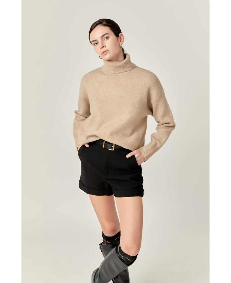 Women's Turtleneck Long Sleeve Sweater