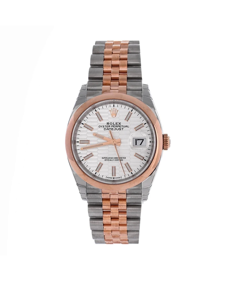 Pre-Owned Rolex Oyster Perpetual Datejust Fluted Motif Automatic Watch in Stainless Steel and Rose Gold 36mm