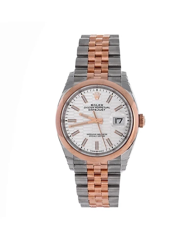 Pre-Owned Rolex Oyster Perpetual Datejust Fluted Motif Automatic Watch in Stainless Steel and Rose Gold 36mm