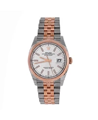 Pre-Owned Rolex Oyster Perpetual Datejust Fluted Motif Automatic Watch in Stainless Steel and Rose Gold 36mm