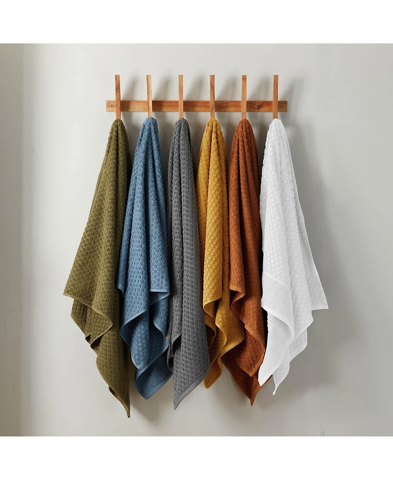 Linery & Co. Quick-Drying Cotton Diamond Waffle Textured 2-Piece Bath Sheet Set