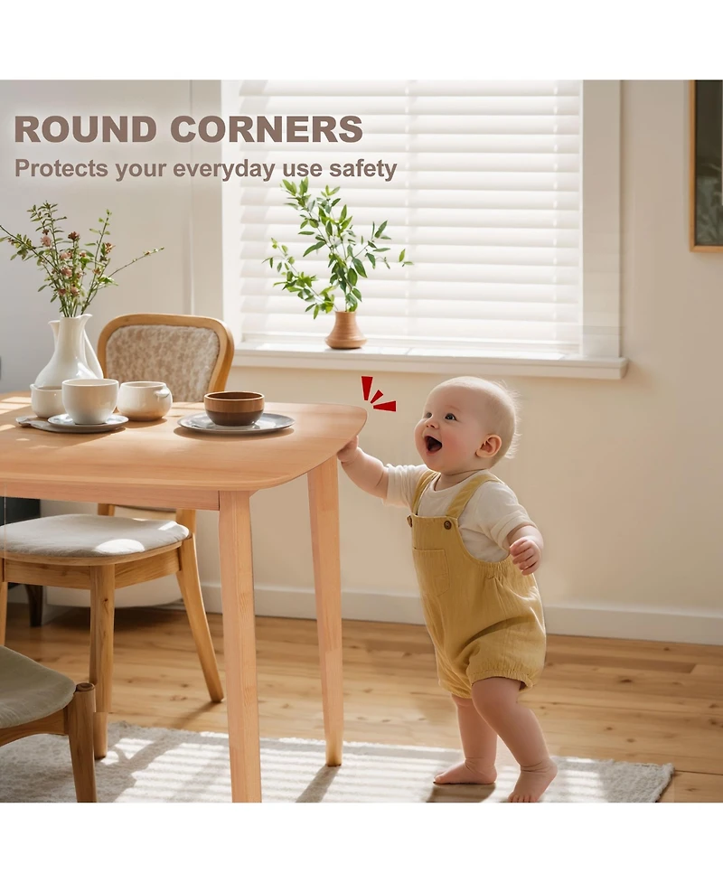 Homcom Wood Dining Table for 6, 47" Recgular Kitchen Table, Natural