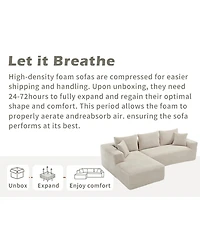 Boyel Living Modular Sectional Sofa Couches L-Shape Couch 3 Seat Memory Foam