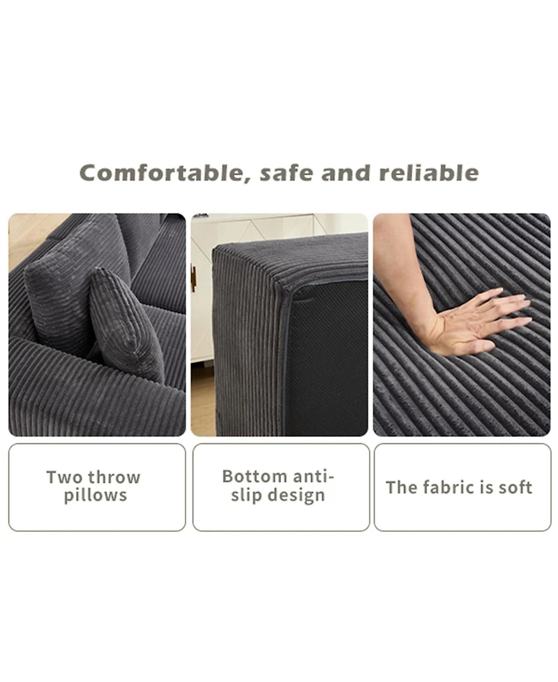 Boyel Living Modular Sectional Sofa Couches L-Shape Couch 3 Seat Memory Foam Couches, Cloud with Right Chaise.