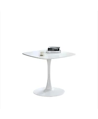 Boyel Living 24 Inch Square Dining Table for 2-4 Person, Modern Small Dining Table with Sturdy Metal Pedestal Base