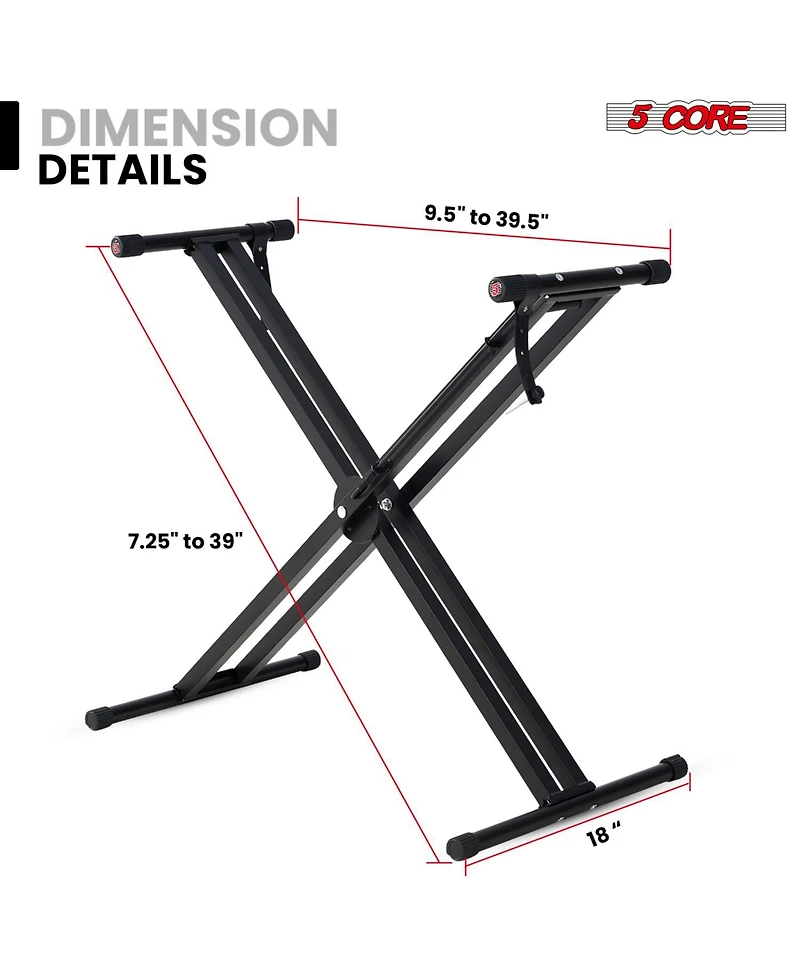 5 Core Keyboard Stand Height Adjustable One Hand Trigger