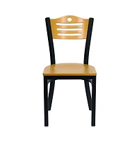 Emma+Oliver 2 Pack Slat Back Metal Restaurant Chair