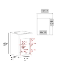 Fm Furniture Siena Compact Vanity Cabinet, Single Door, Two Open Side Shelves