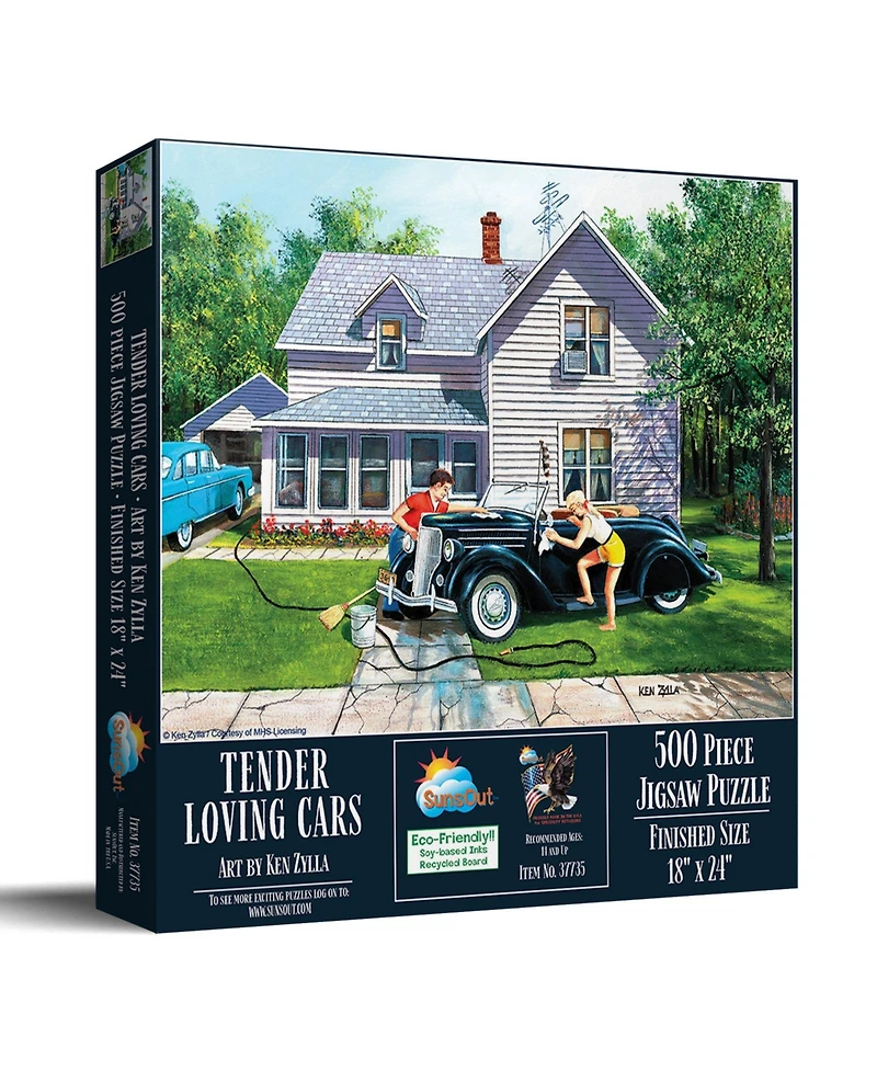SunsOut Tender Loving Cars 500 piece Jigsaw Puzzle for Adults