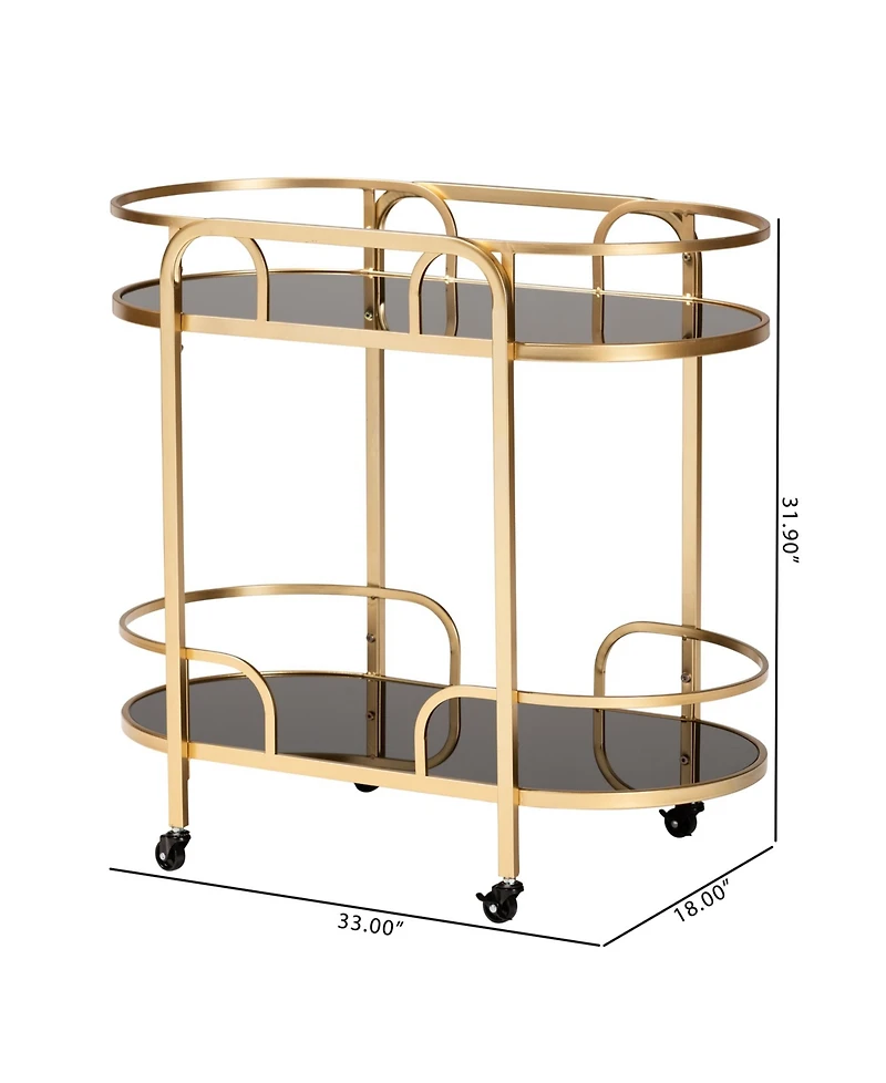 Furniture Leighton 18" Glass Contemporary Wine Cart