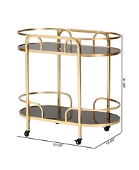 Furniture Leighton 18" Glass Contemporary Wine Cart