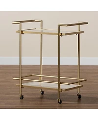 Boxton Studio Louise 27.5" Marble Contemporary Wine Cart