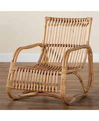 Furniture Blanca 29.7" Rattan Bohemian Accent Chair