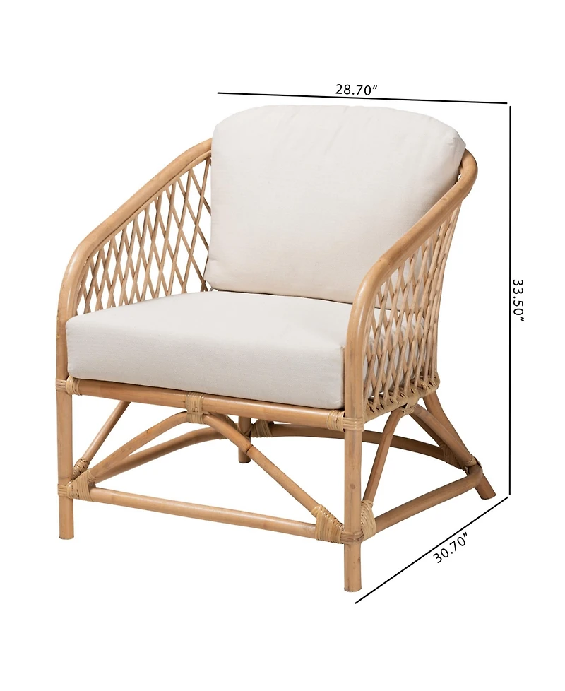 Furniture Patsy 30.7" Rattan Bohemian Armchair