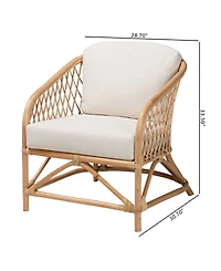 Furniture Patsy 30.7" Rattan Bohemian Armchair
