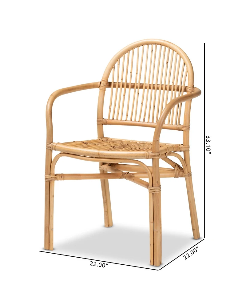 Furniture Tugera 22" Rattan Bohemian Dining Chair