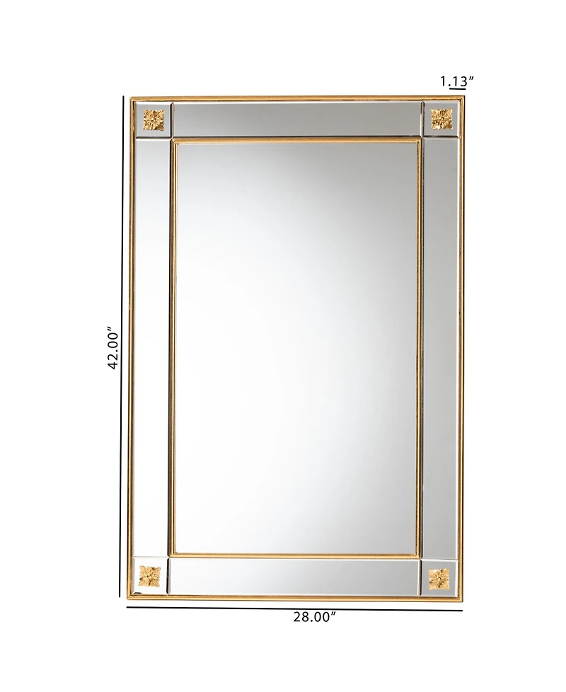 Boxton Studio Iara 28" Glass Glam and Luxe Accent Wall Mirror