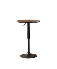 Streamdale Furniture Belham Black Round Top Adjustable Height with Black Leg And Base Metal Bar Table